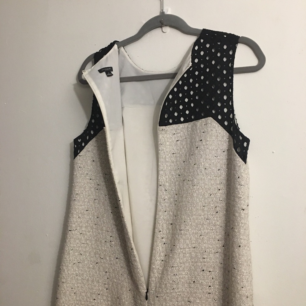 Ann Taylor Eyelet Trimmed Twill Shift Mini Dress: Size 8 - Picture 7 of 10